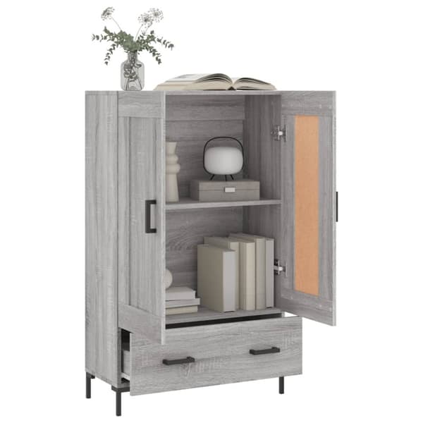 The Living Store Högskåp grå sonoma 69,5x31x115 cm konstruerat trä - Skänkar & serveringsbord