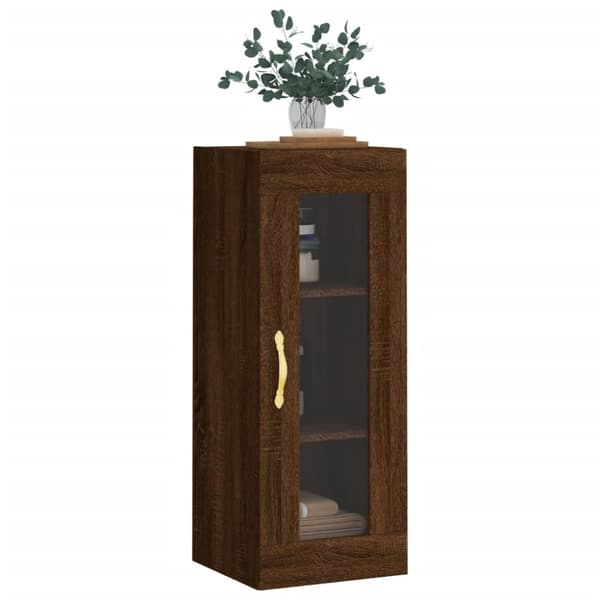 The Living Store vægskab 34,5x34x90 cm brun egetræsfarve -  Skænke