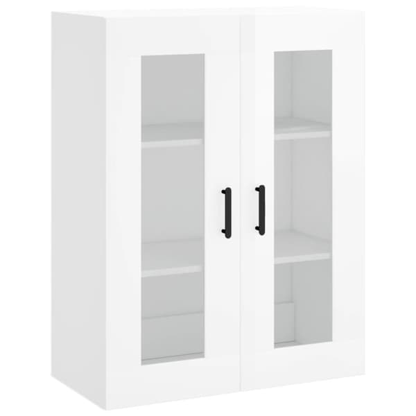 The Living Store væghængt skab 69,5x34x90 cm konstrueret træ hvid højglans - Skænke