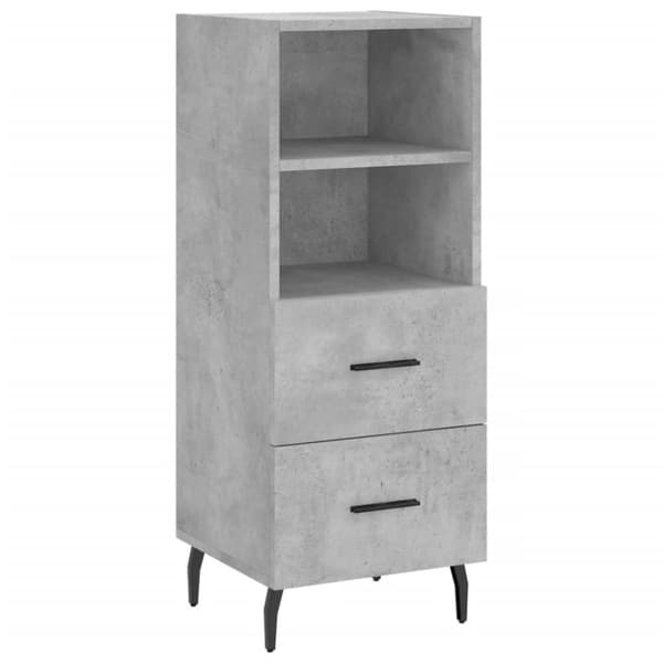 The Living Store Högskåp betonggrå 34,5x34x180 cm konstruerat trä - Skänkar & serveringsbord