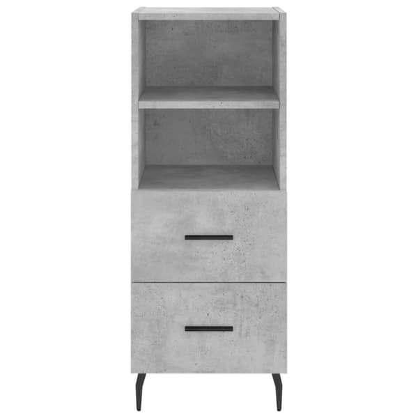The Living Store Högskåp betonggrå 34,5x34x180 cm konstruerat trä - Skänkar & serveringsbord