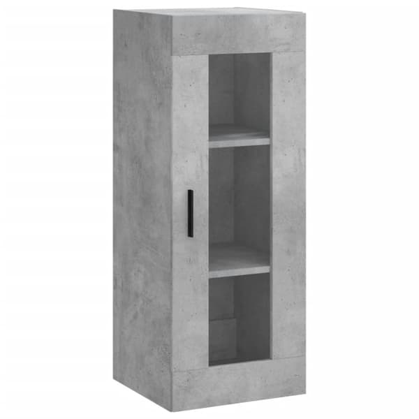 The Living Store Högskåp betonggrå 34,5x34x180 cm konstruerat trä - Skänkar & serveringsbord