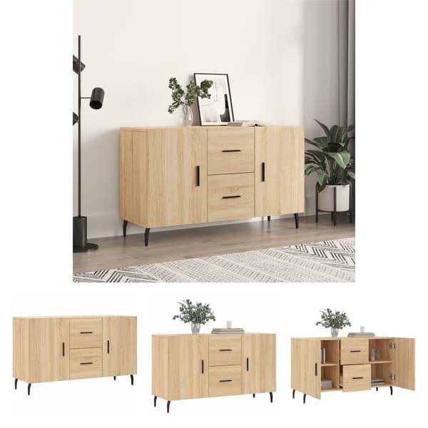 The Living Store Skänk sonoma-ek 100x36x60 cm konstruerat trä -  Skänkar & serveringsbord