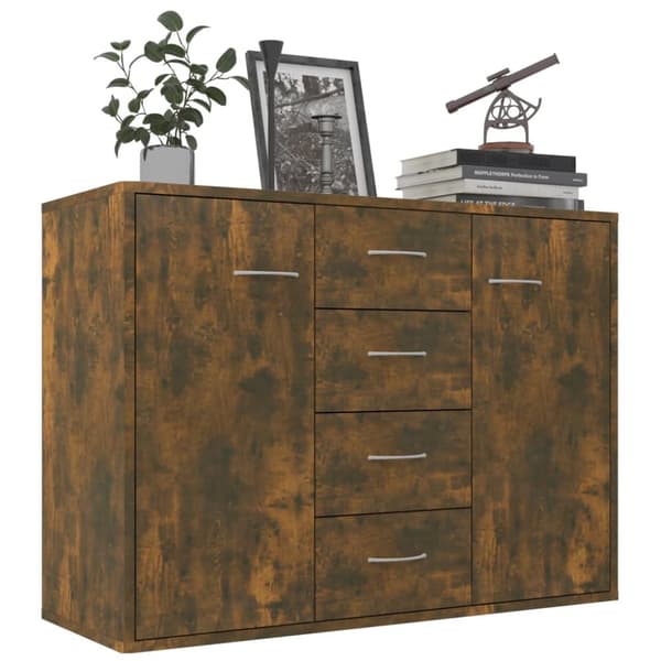 The Living Store Senkki savutammi 88x30x65 cm tekninen puu - Tarjoilupöydät & senkit