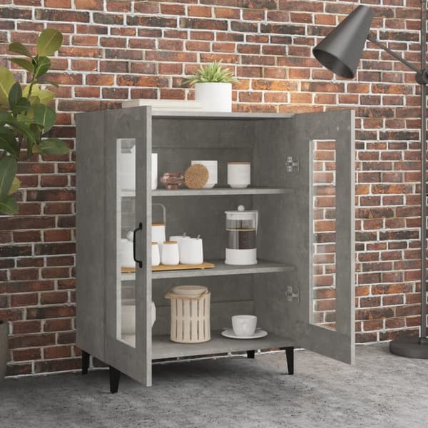 The Living Store skænk 69,5x34x90 cm konstrueret træ betongrå - Skænke