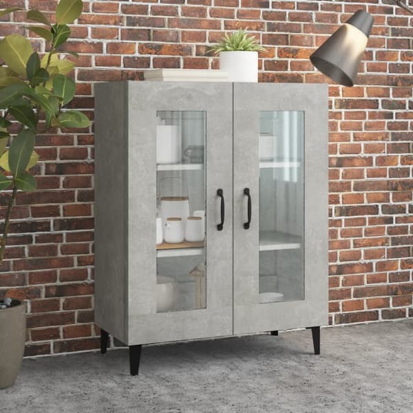 The Living Store skænk 69,5x34x90 cm konstrueret træ betongrå - Skænke