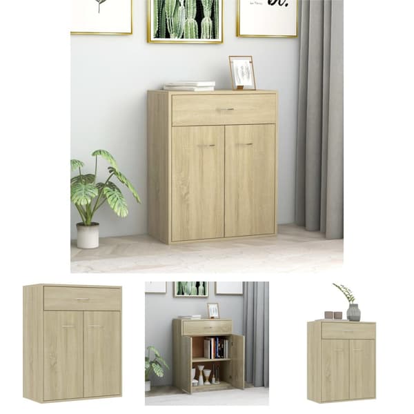 The Living Store Senkki Sonoma-tammi 60x30x75 cm tekninen puu -  Tarjoilupöydät & senkit