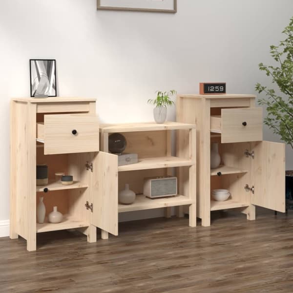 The Living Store Senkit 2 kpl 40x35x80 cm täysi mänty - Tarjoilupöydät & senkit
