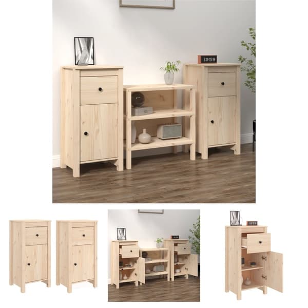The Living Store Senkit 2 kpl 40x35x80 cm täysi mänty -  Tarjoilupöydät & senkit