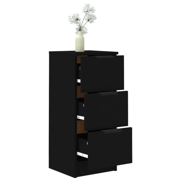 The Living Store skænk 30x30x70 cm konstrueret træ sort -  Skænke