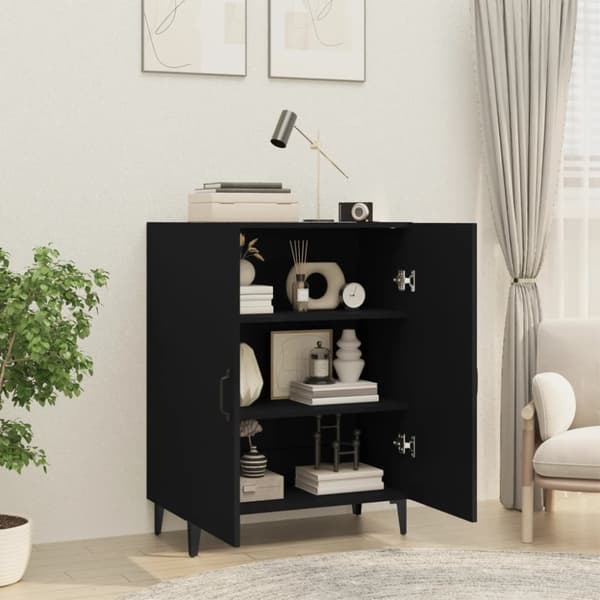 The Living Store Skänk svart 70x34x90 cm konstruerat trä -  Skänkar & serveringsbord