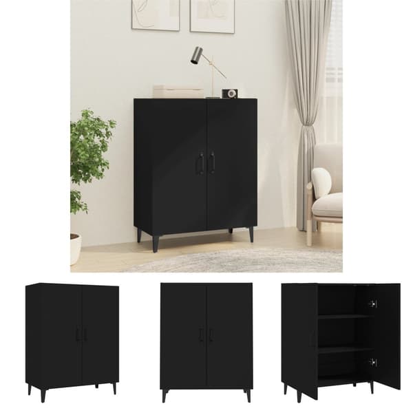 The Living Store Skänk svart 70x34x90 cm konstruerat trä -  Skänkar & serveringsbord