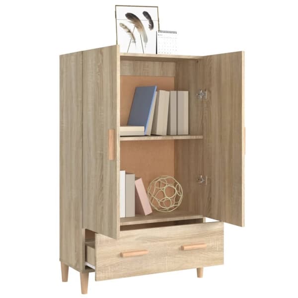 The Living Store skab 70x31x115 cm konstrueret træ sonoma-eg - Skænke