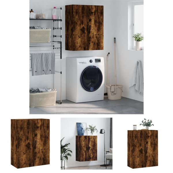 The Living Store væghængt skab 69,5x34x90 cm konstrueret træ røget sonoma-eg - Skænke