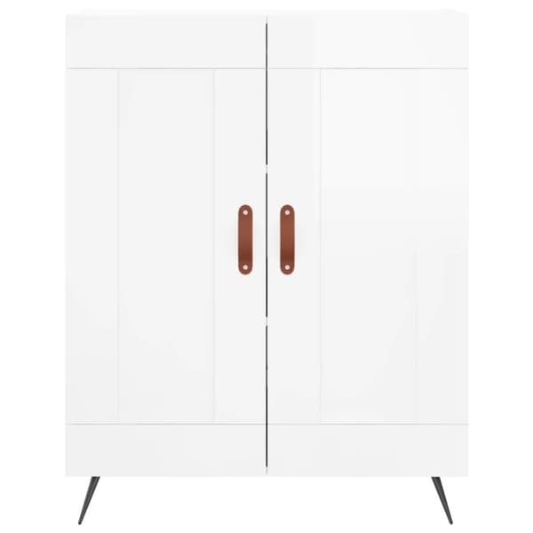 The Living Store højskab 69,5x34x180 cm konstrueret træ hvid højglans - Skænke