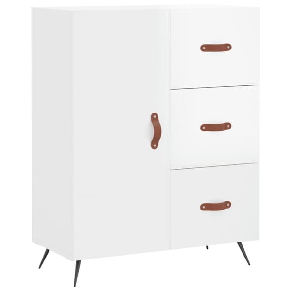 The Living Store højskab 69,5x34x180 cm konstrueret træ hvid højglans -  Skænke