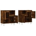Miniatyrbild 5 av 11: The Living Store Skänk 2 delar rökfärgad ek konstruerat trä -  Skänkar & serveringsbord