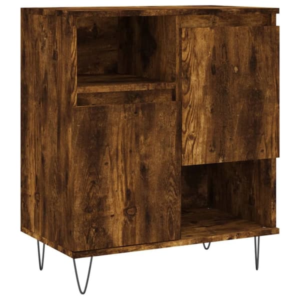The Living Store Skänk 2 delar rökfärgad ek konstruerat trä -  Skänkar & serveringsbord