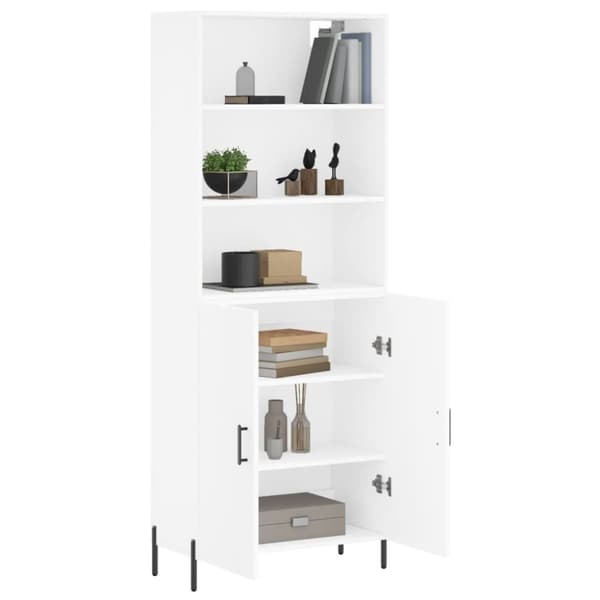 The Living Store højskab 69,5x34x180 cm konstrueret træ hvid - Skænke