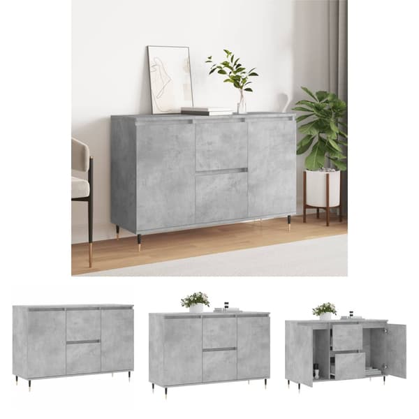 The Living Store Skänk betonggrå 104x35x70 cm konstruerat trä - Skänkar & serveringsbord