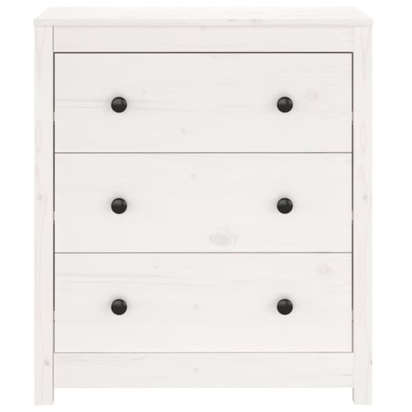 The Living Store Skänk vit 70x35x80 cm massiv furu - Skänkar & serveringsbord