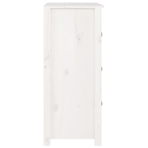 The Living Store Skänk vit 70x35x80 cm massiv furu - Skänkar & serveringsbord