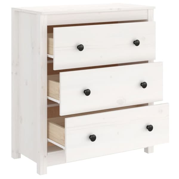 The Living Store Skänk vit 70x35x80 cm massiv furu - Skänkar & serveringsbord