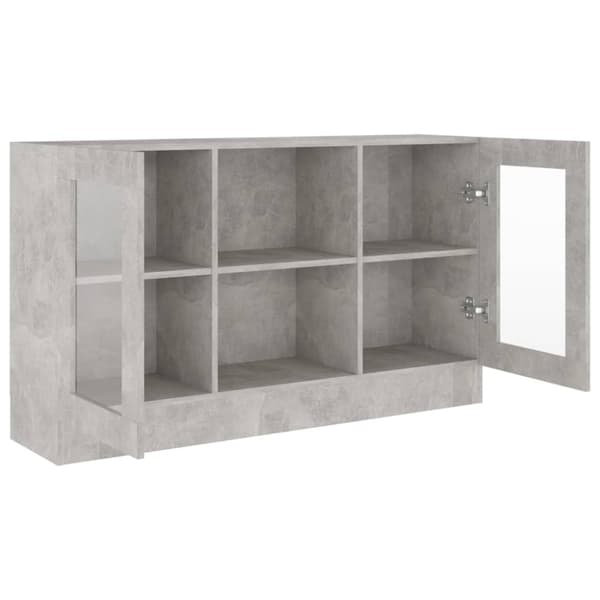 The Living Store Vitrinskåp betonggrå 120x30,5x70 cm spånskiva -  Skänkar & serveringsbord