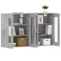Miniatyrbillede 5 af 11: The Living Store vægskabe 2 stk. konstrueret træ betongrå -  Skænke