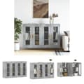 Miniatyrbillede 1 af 11: The Living Store vægskabe 2 stk. konstrueret træ betongrå -  Skænke