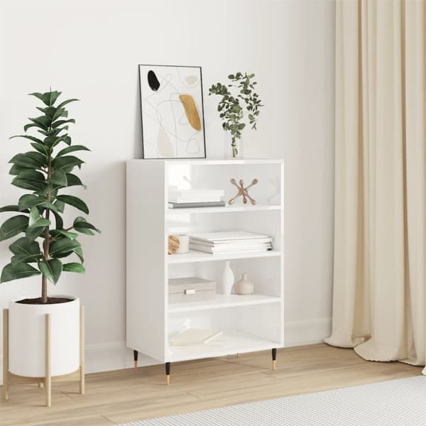 The Living Store Högskåp vit högglans 57x35x90 cm konstruerat trä -  Skänkar & serveringsbord