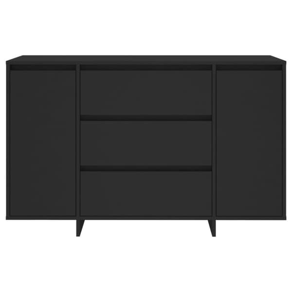 The Living Store Skänk med 3 lådor svart 120x41x75 cm konstruerat trä -  Skänkar & serveringsbord