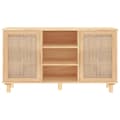 Pikkukuva 5 / 10: The Living Store Senkki ruskea 105x30x60 cm täysi mänty ja luonnonrottinki -  Tarjoilupöydät & senkit