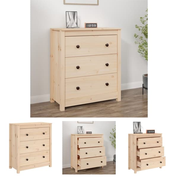 The Living Store Skänk 70x35x80 cm massiv furu - Skänkar & serveringsbord