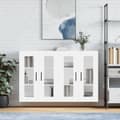 Pikkukuva 2 / 11: The Living Store Seinäkiinnitettävät kaapit 2 kpl valkoinen tekninen puu -  Tarjoilupöydät & senkit