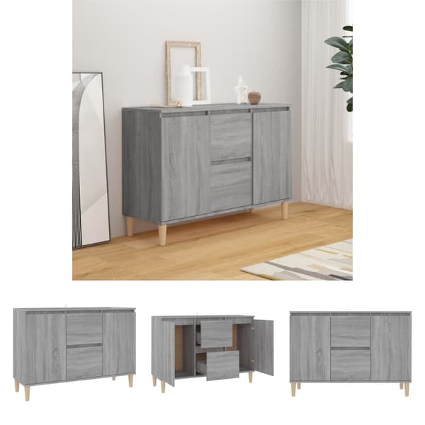 The Living Store Senkki harmaa Sonoma 103,5x35x70 cm tekninen puu - Tarjoilupöydät & senkit