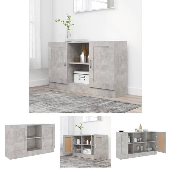 The Living Store skænk 120x30,5x70 cm konstrueret træ betongrå -  Skænke