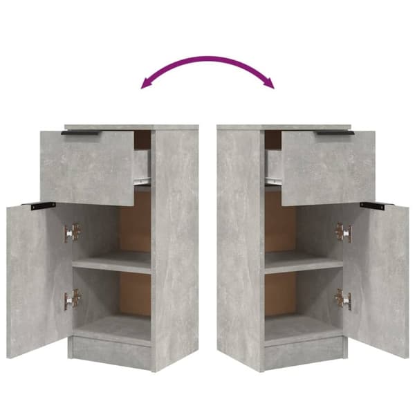 The Living Store skænke 2 stk. 30x30x70 cm konstrueret træ betongrå -  Skænke