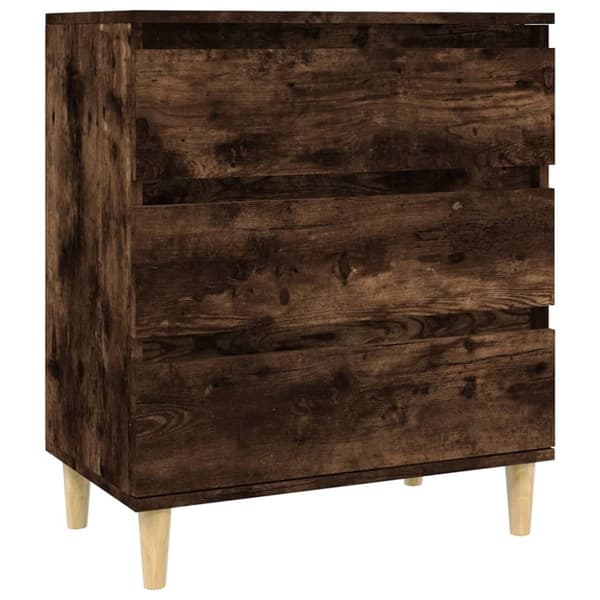 The Living Store skænk 60x35x70 cm konstrueret træ røget egetræsfarve - Skænke