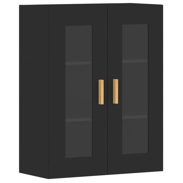 The Living Store Seinäkiinnitettävät kaapit 2 kpl musta tekninen puu -  Tarjoilupöydät & senkit