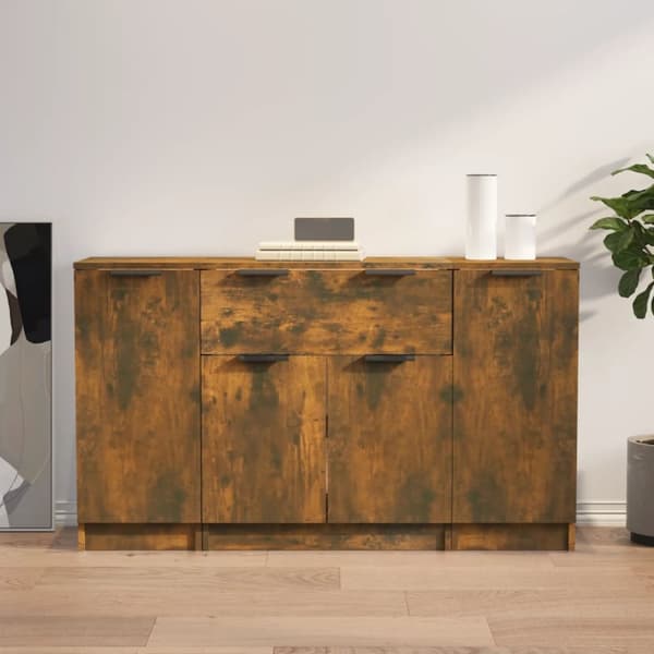The Living Store Senkit 3 kpl savutammi tekninen puu -  Tarjoilupöydät & senkit