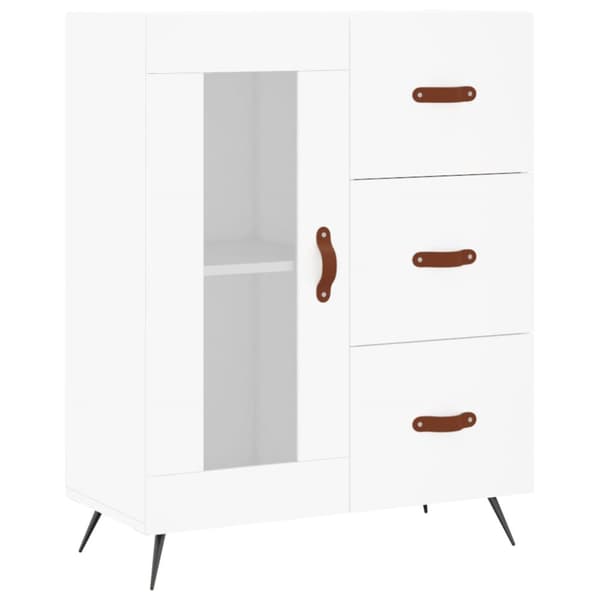 The Living Store Kaappi valkoinen 69,5x34x180 cm tekninen puu - Tarjoilupöydät & senkit