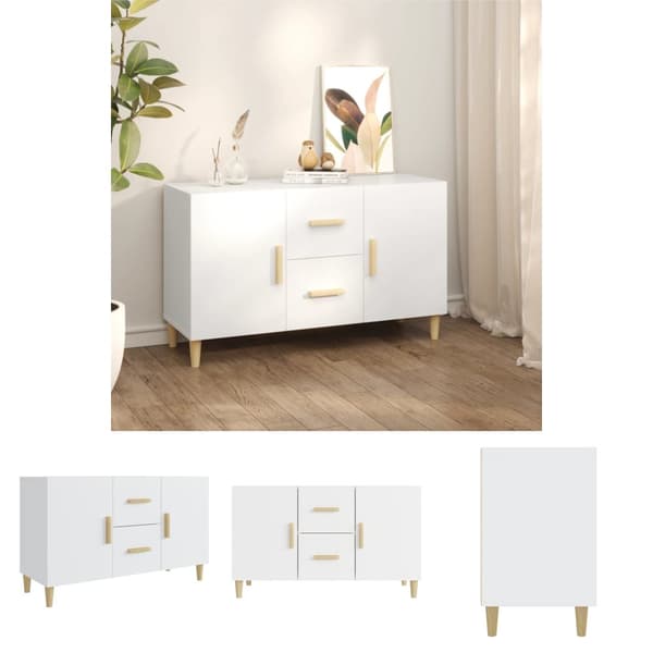 The Living Store skænk 100x36x60 cm konstrueret træ hvid -  Skænke