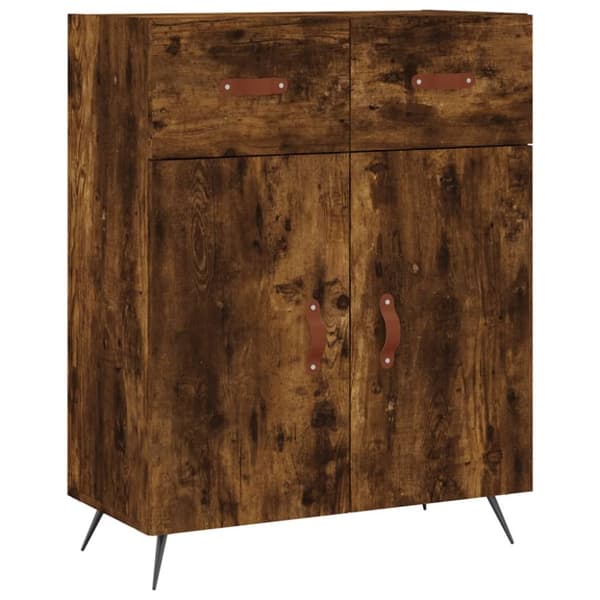 The Living Store Skänk rökfärgad ek 69,5x34x90 cm konstruerat trä - Skänkar & serveringsbord