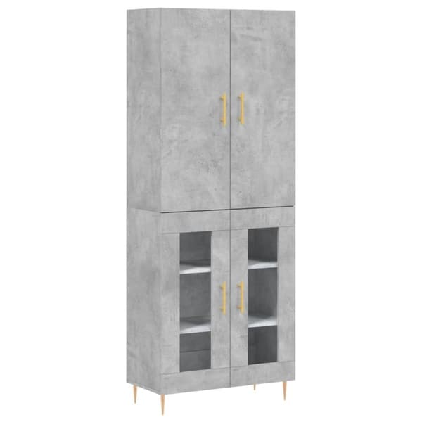 The Living Store højskab 69,5x34x180 cm konstrueret træ betongrå -  Skænke