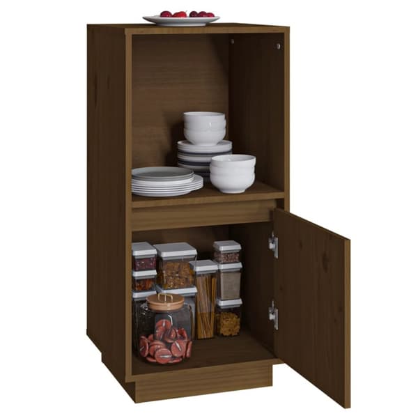 The Living Store skænk 38x35x80 cm massivt fyrretræ gyldenbrun -  Skænke