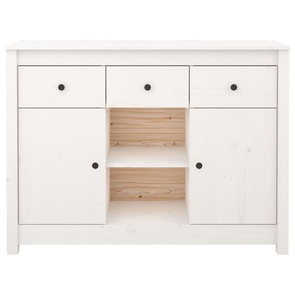 The Living Store skænk 100x35x74,5 cm massivt fyrretræ hvid - Skænke