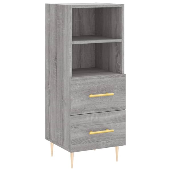 The Living Store Högskåp grå sonoma 34,5x34x180 cm konstruerat trä - Skänkar & serveringsbord