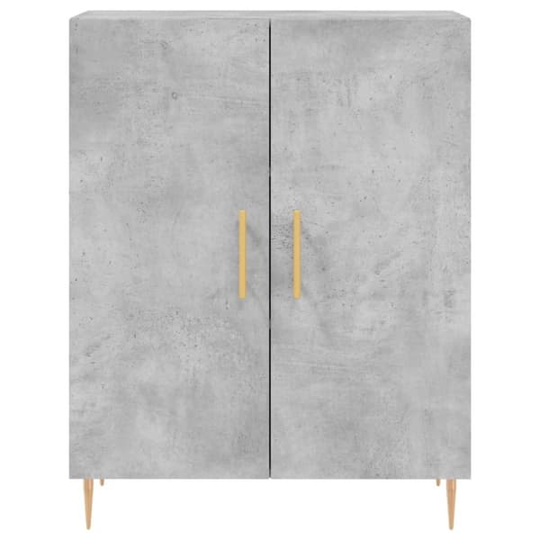 The Living Store Kaappi betoninharmaa 69,5x34x180 cm tekninen puu -  Tarjoilupöydät & senkit