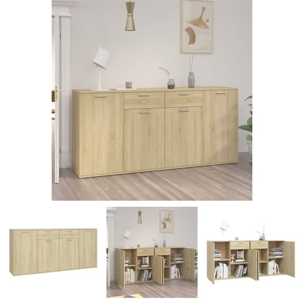 The Living Store Senkki Sonoma-tammi 160x36x75 cm tekninen puu -  Tarjoilupöydät & senkit